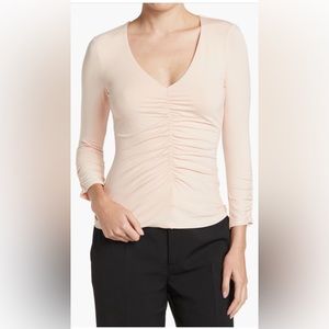 Bailey 44 Pia Ruched V-Neck Top. Medium. Color: Blush. NWOT